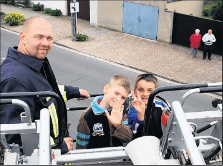 Fahrt mit der Drehleiter