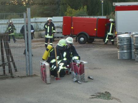 Werkstattbrand Firma Gruenning Einsatzuebung 3