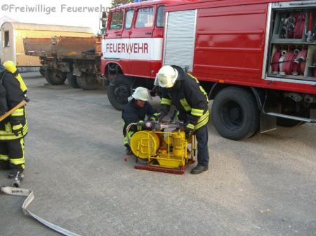 Werkstattbrand Firma Gruenning Einsatzuebung 6