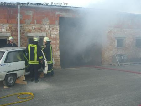 Werkstattbrand Firma Gruenning Einsatzuebung 16